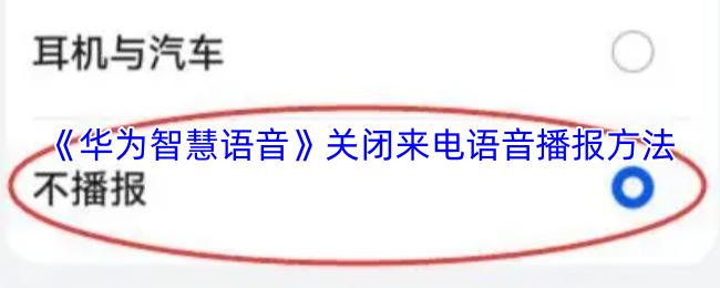 华为智慧语音 关闭来电语音播报方法