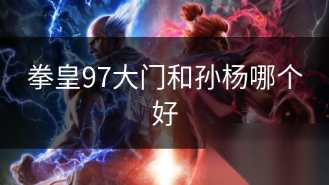 拳皇97大门和孙杨哪个好