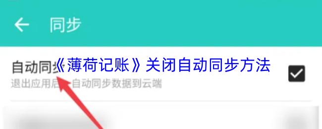 薄荷记账 关闭自动同步方法