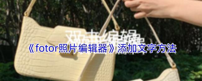 fotor照片编辑器 添加文字方法