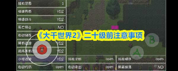 大千世界2 二十级前注意事项