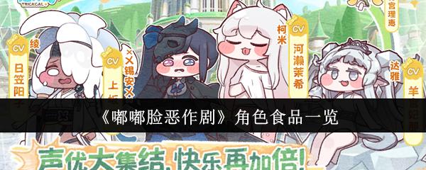 嘟嘟脸恶作剧 角色食品一览