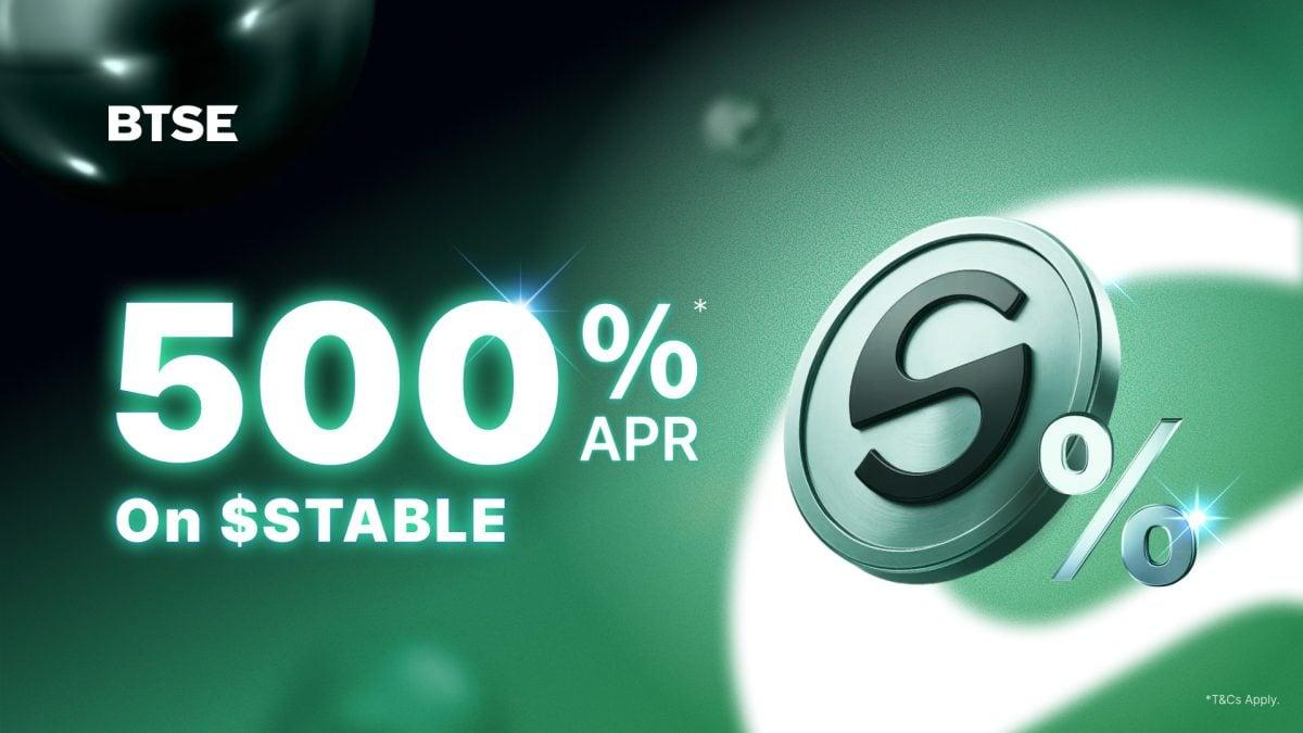 BTSE推出稳定质押：一项重大举措，年化收益率高达500%。