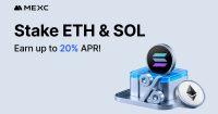 墨西哥城交易所 (MEXC) 推出 ETH 和 SOL 质押活动，年化收益率高达 20%。