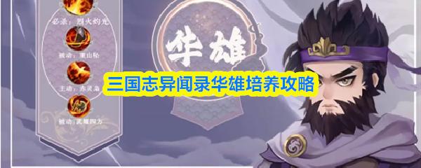 三国志异闻录华雄培养攻略