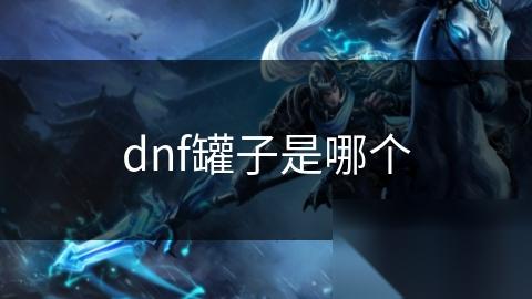 dnf罐子是哪个