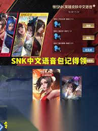 王者荣耀SNK英雄皮肤中文语音领取方法