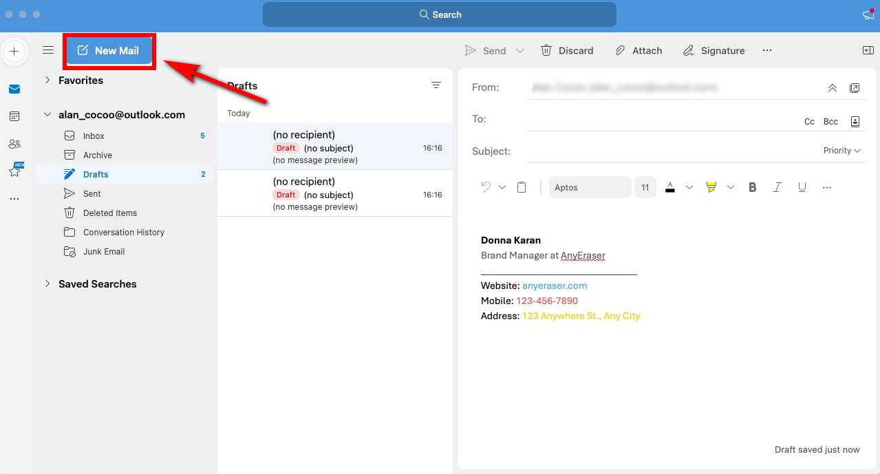 Outlook如何设置签名
