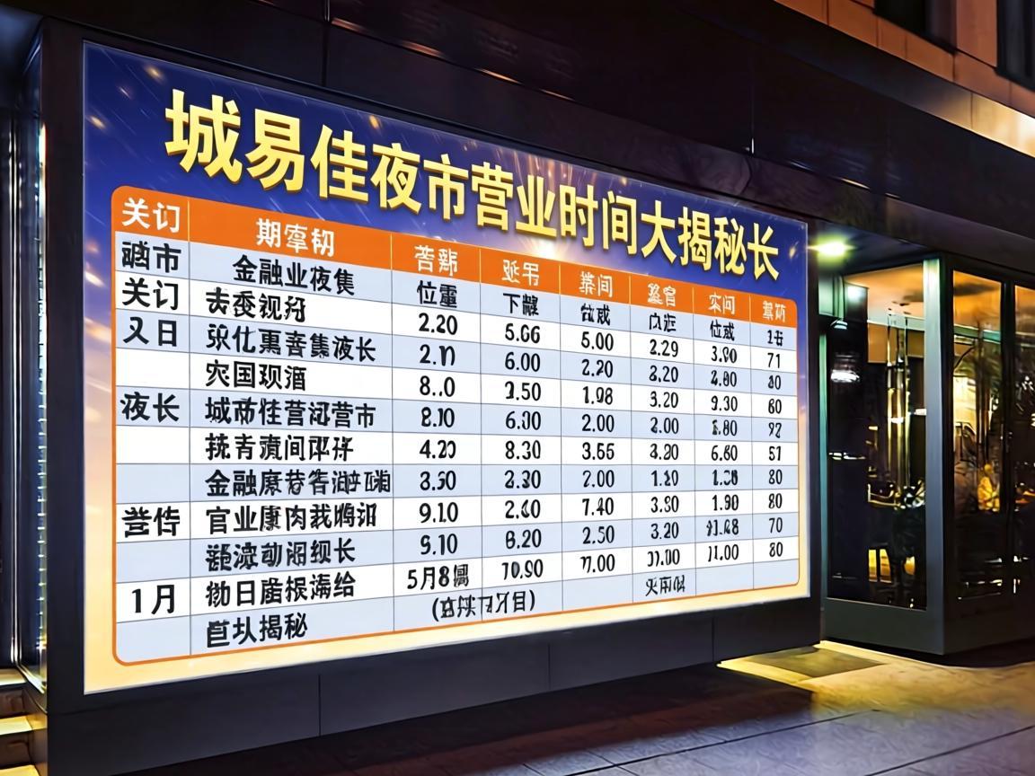 欧城易佳夜市营业时间表大揭秘