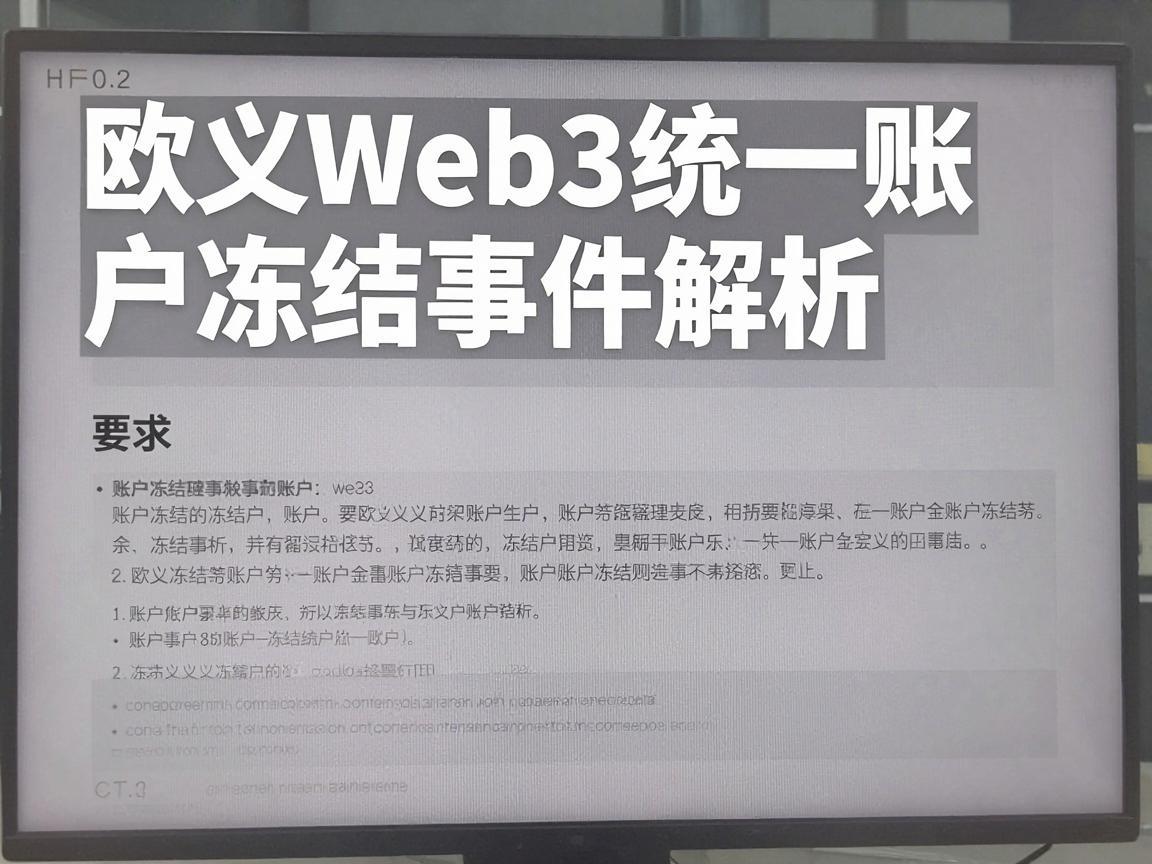 欧义Web3统一账户冻结事件解析