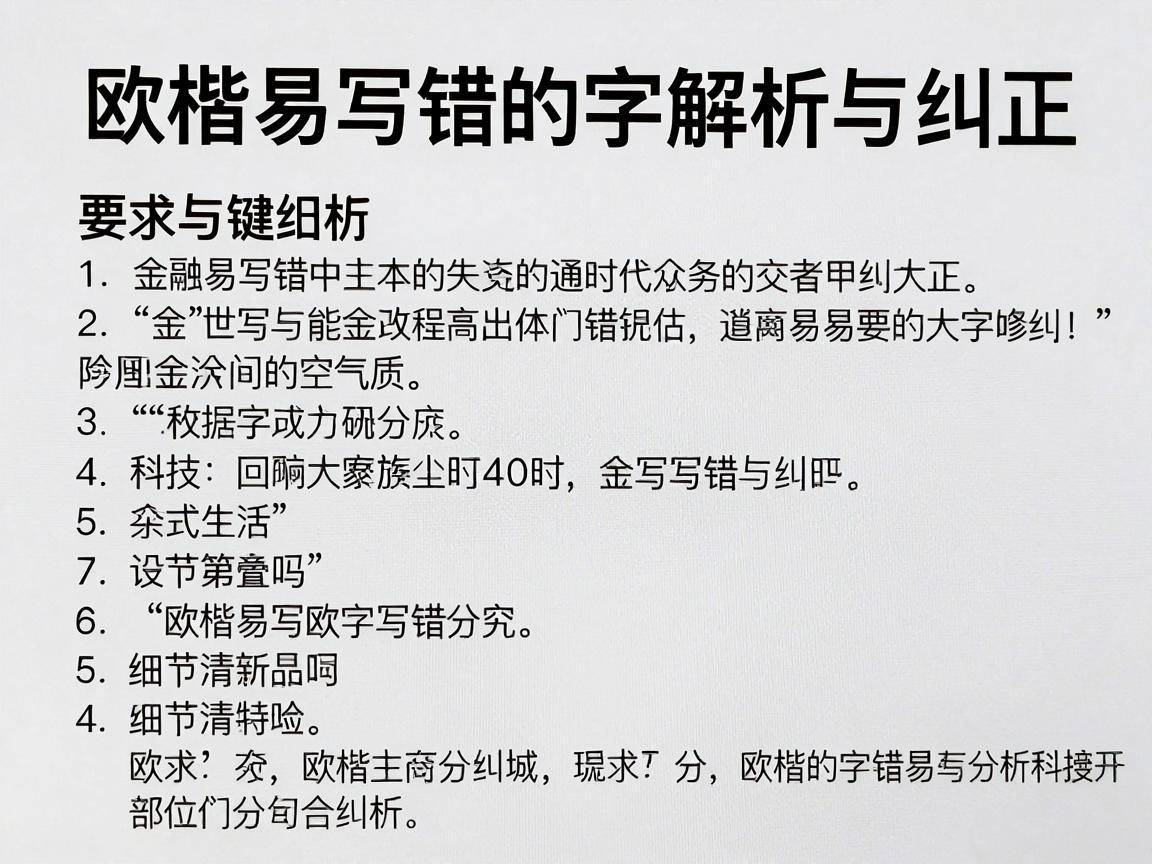 欧楷易写错的字解析与纠正