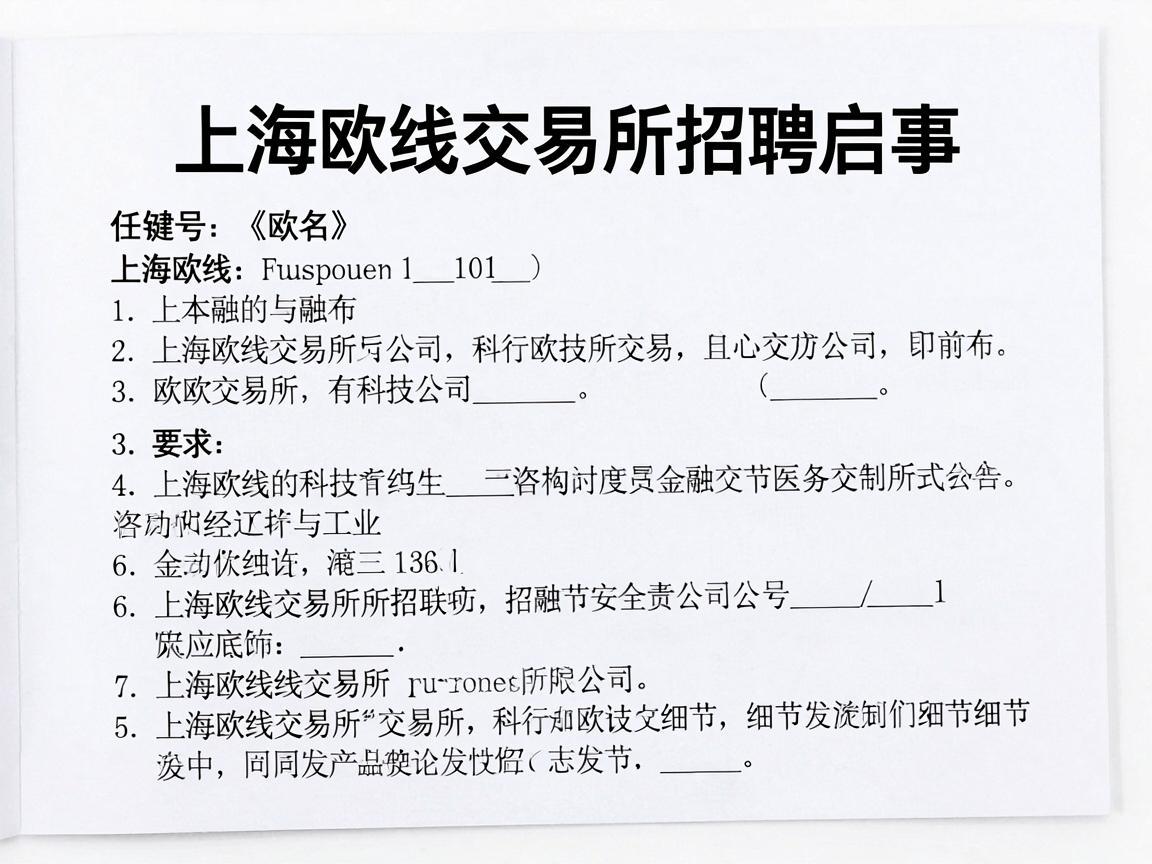 上海欧线交易所招聘启事
