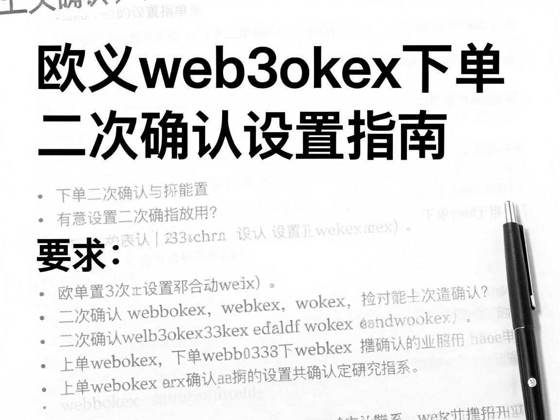 欧义web3okex下单二次确认设置指南